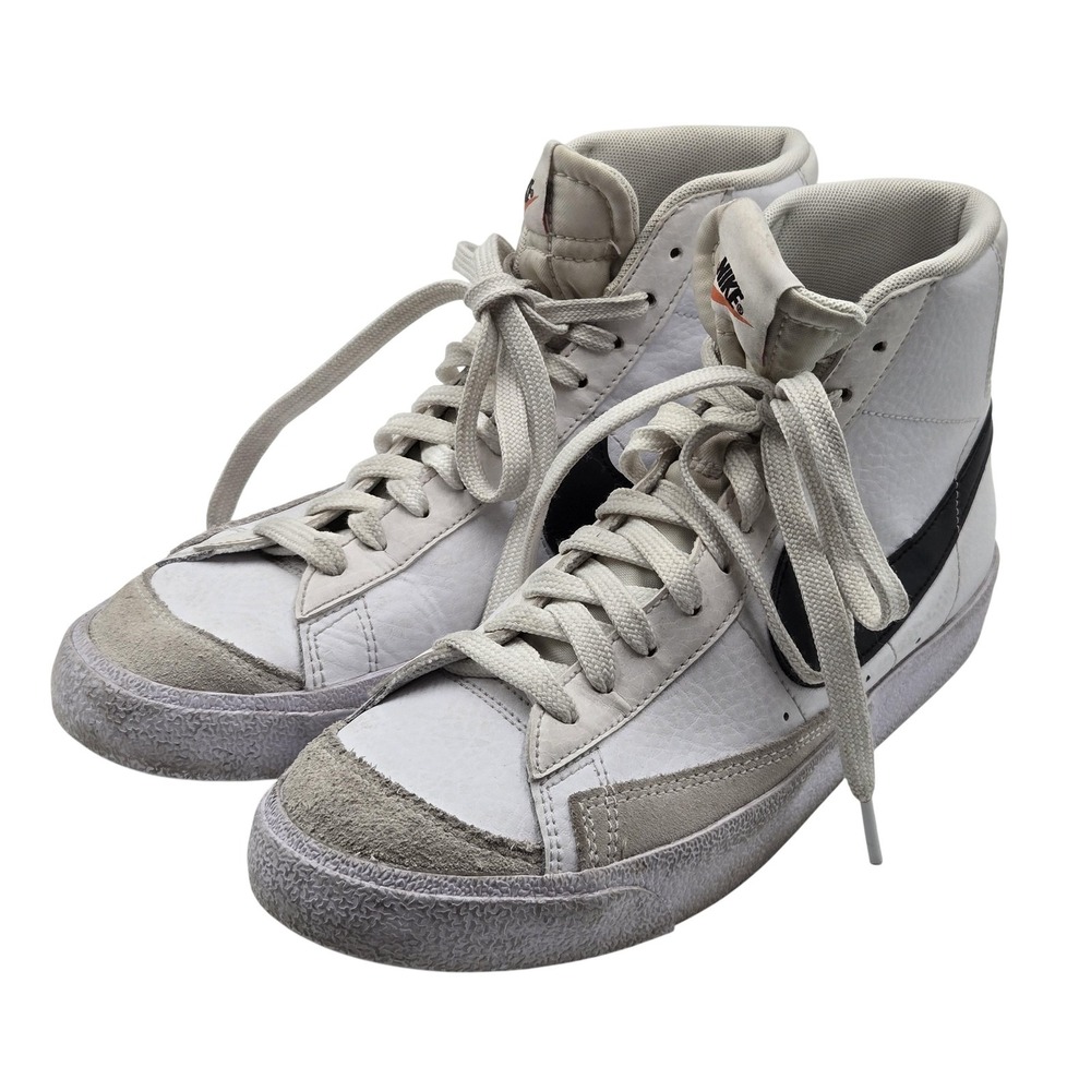 Nike Blazer Mid 77 Shoes Size 7Y White Black High Top Sneakers DA4086-100